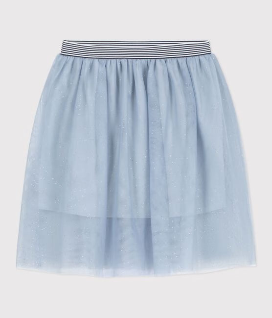 GIRLS' PLAIN SEQUINNED TULLE SKIRT