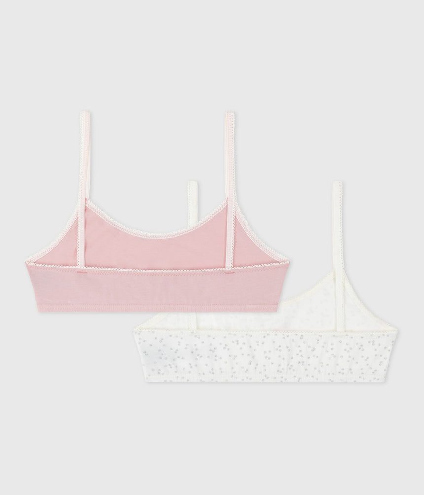 CHILDREN'S COTTON AND ELASTANE BRA TOPS-2- PACK