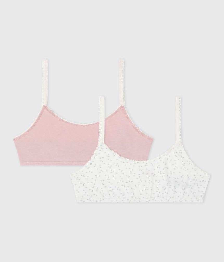 CHILDREN'S COTTON AND ELASTANE BRA TOPS-2- PACK