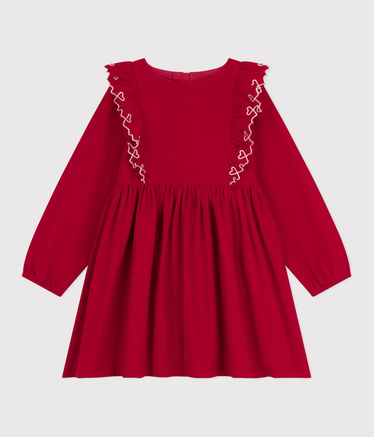 CHILDREN'S LONG-SLEEVED PLAIN CORDUROY DRESS