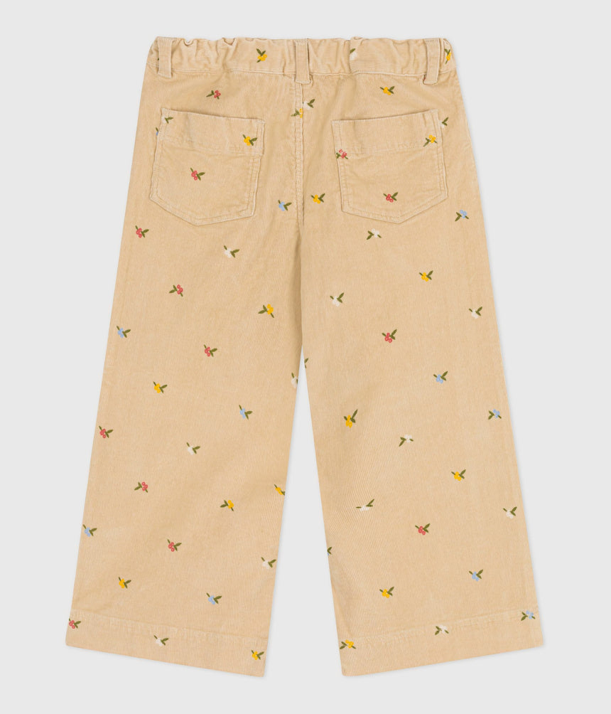 GIRLS' PATTERNED CORDUROY TROUSERS