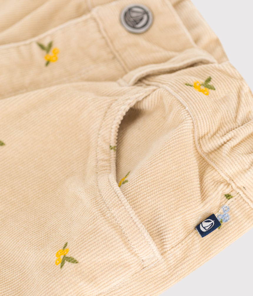 GIRLS' PATTERNED CORDUROY TROUSERS