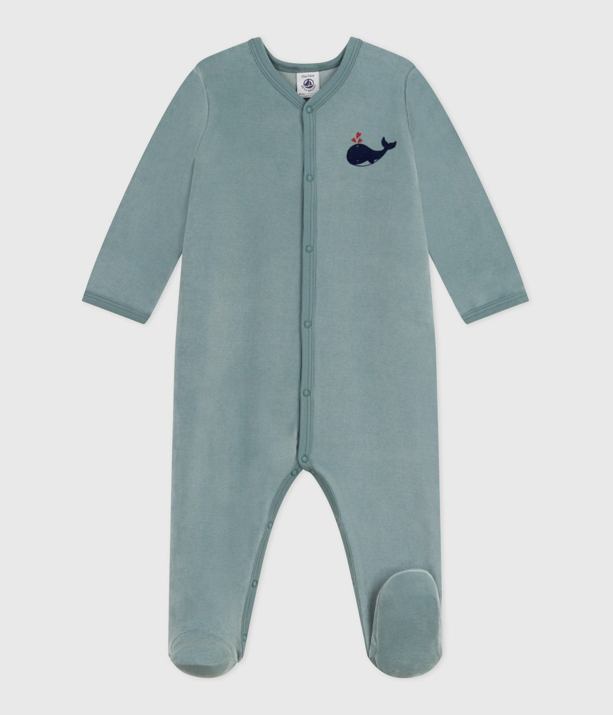 BABIES PLAIN VELOUR PYJAMA SUIT