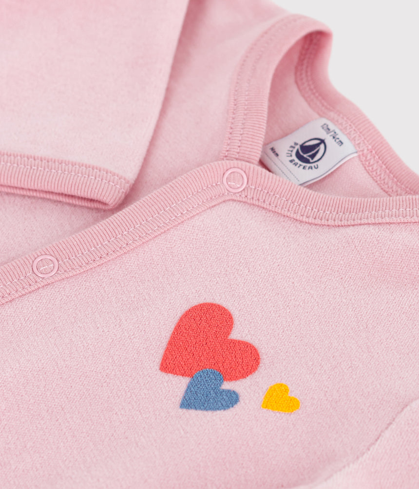 BABIES PLAIN VELOUR PYJAMA SUIT