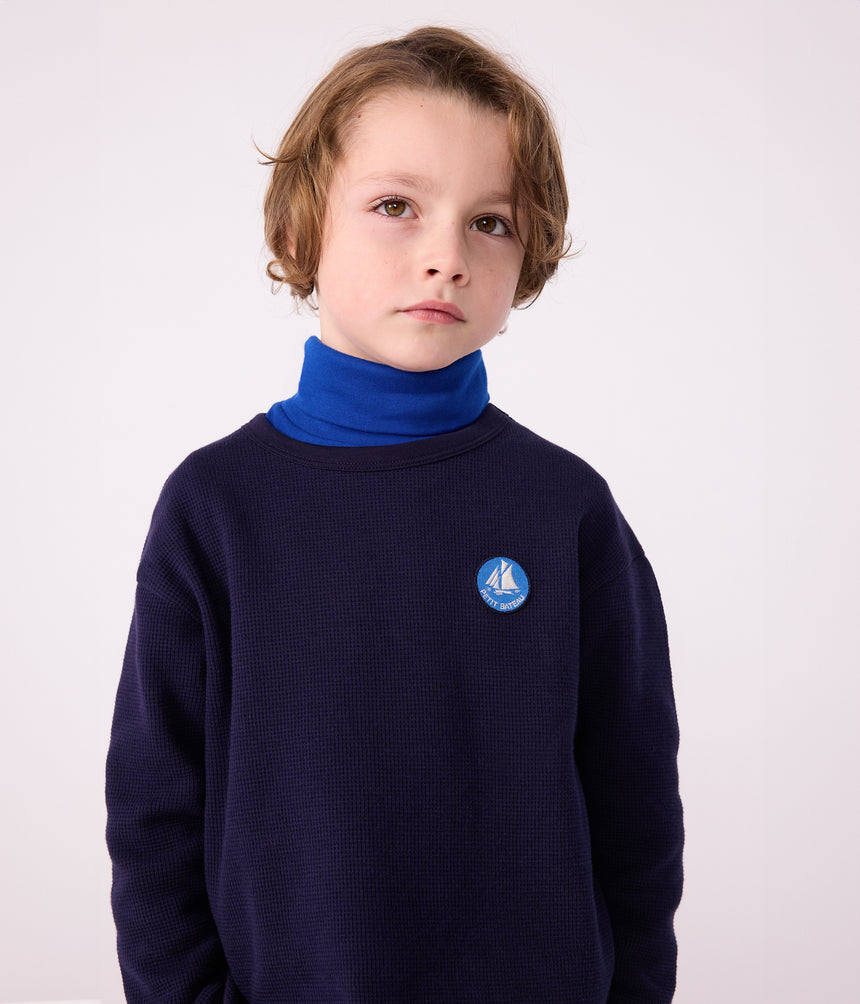 CHILDREN'S LONG-SLEEVED PLAIN COTTON T-SHIRT