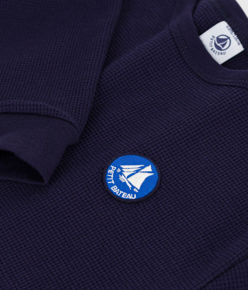 CHILDREN'S LONG-SLEEVED PLAIN COTTON T-SHIRT