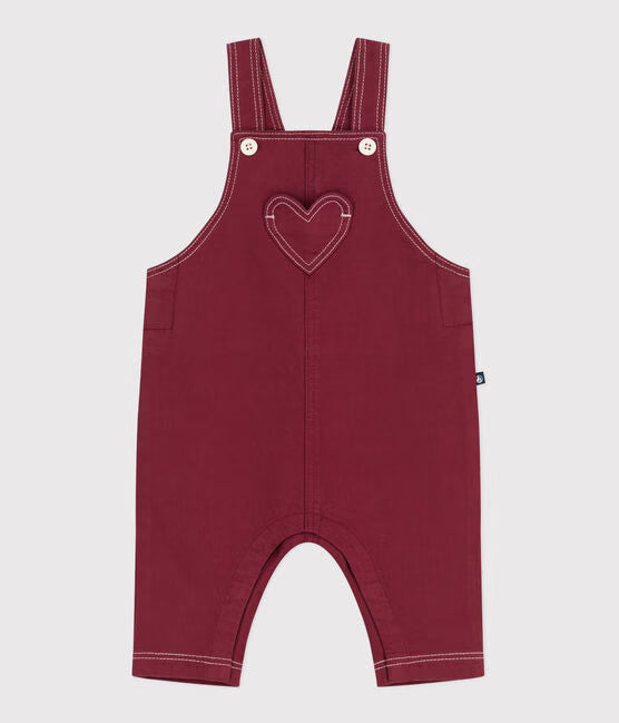 BABIES LONG-LEG COLOYRED DENIM DUNGARESS