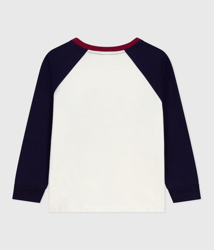 CHILDREN'S LONG SLEEVED COLOURBLOCK-PRINTED COTTON T-SHIRT