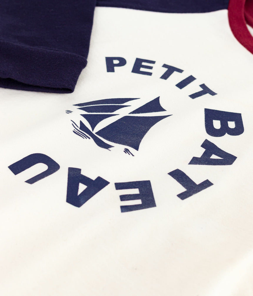 CHILDREN'S LONG SLEEVED COLOURBLOCK-PRINTED COTTON T-SHIRT