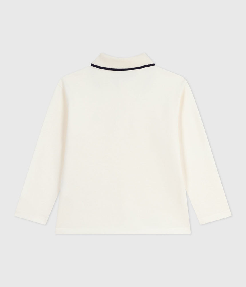 CHILDREN'S LONG-SLEEVED PRINTED COTTON POLO SHIRT