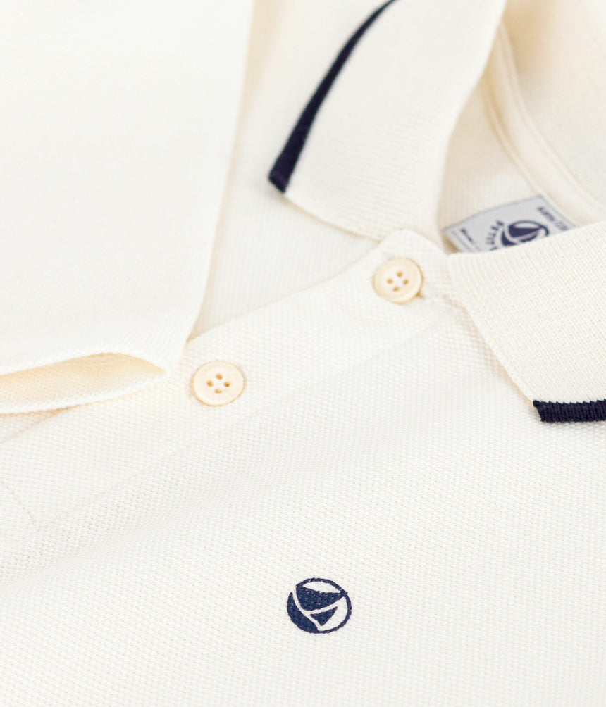 CHILDREN'S LONG-SLEEVED PRINTED COTTON POLO SHIRT