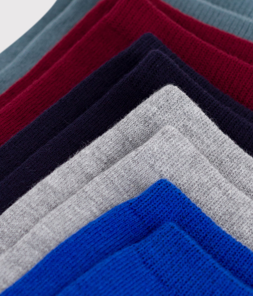 CHILDRENS PLAIN COTTON SOCKS-5-PACK