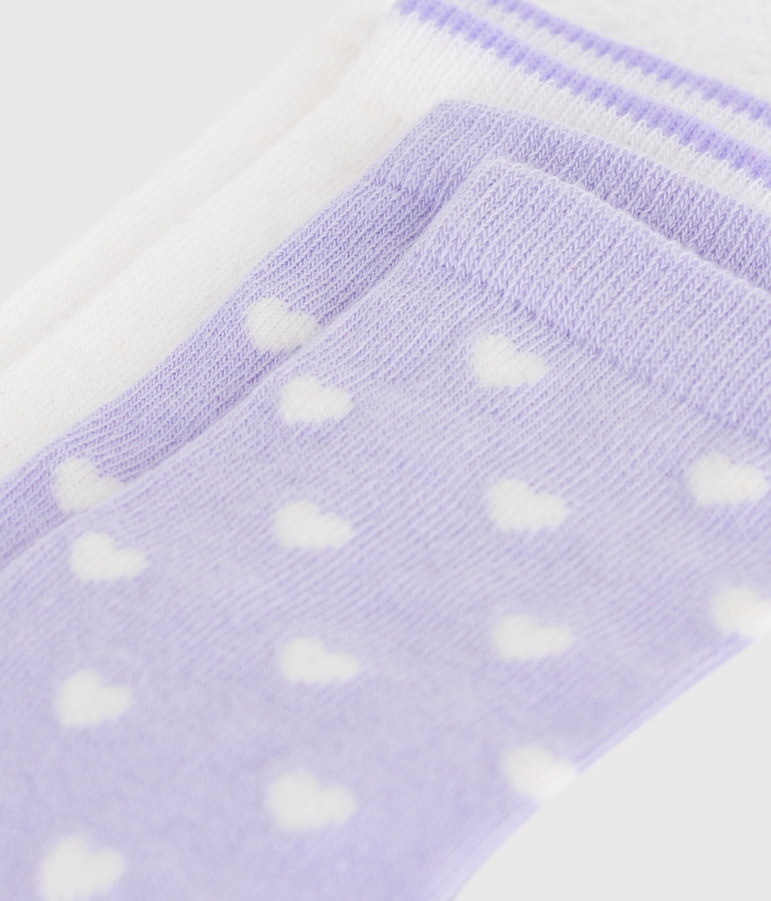 CHILDREN'S HEART PRINT COTTON SOCKS-2-PACK