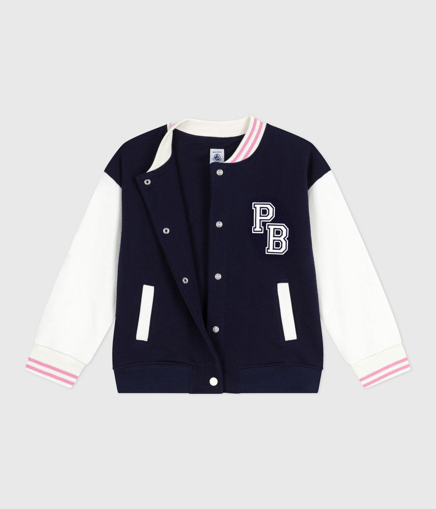 CHILDREN'S VARSITY-STYLE JACKET IN PLAIN COTTON