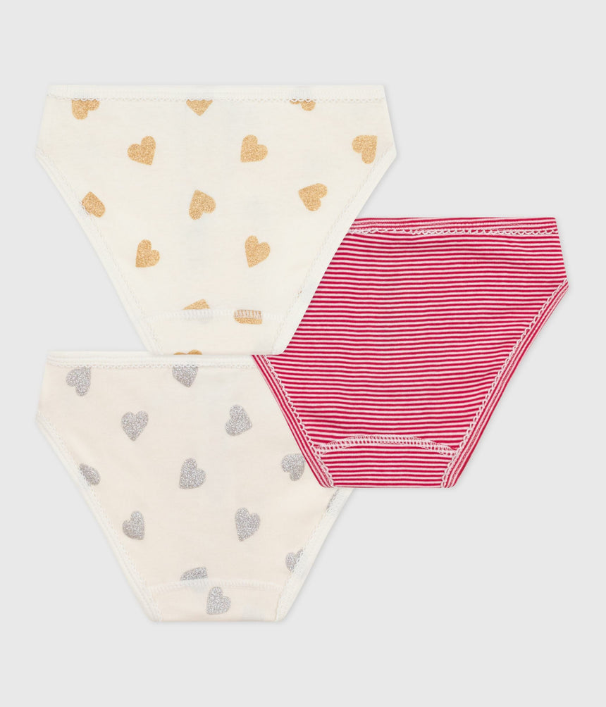 PACK OF CHILDREN'S HEART-PRINT COTTON PANTS