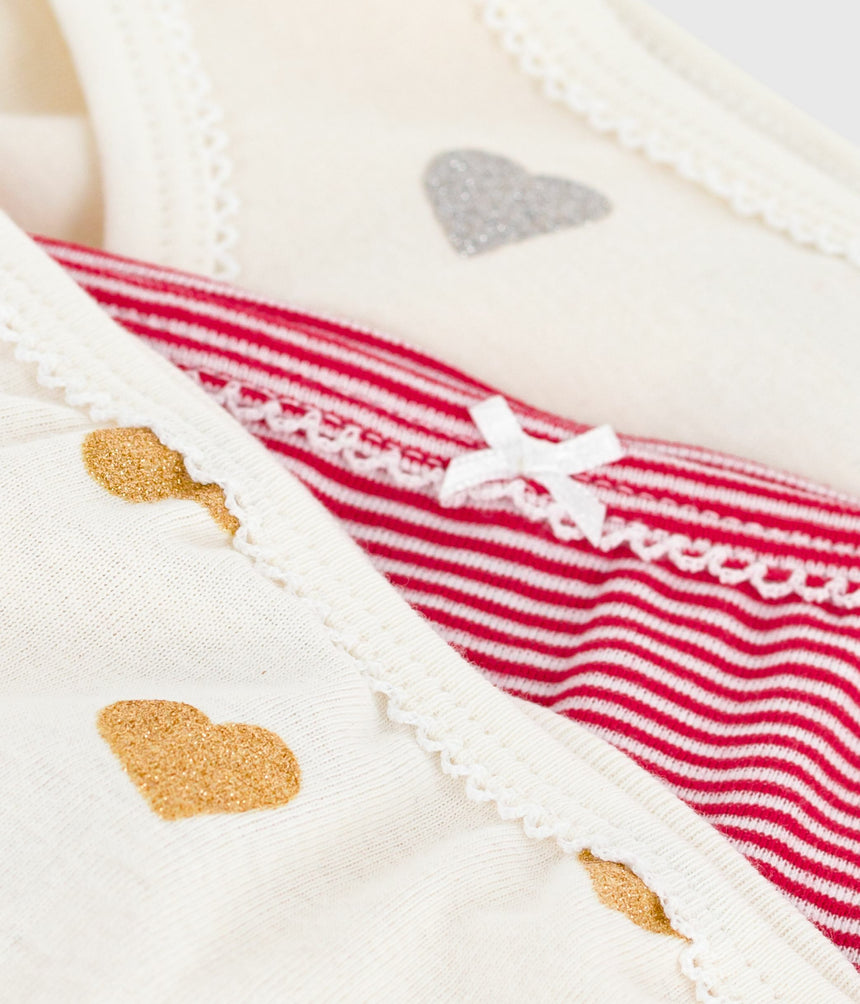 PACK OF CHILDREN'S HEART-PRINT COTTON PANTS
