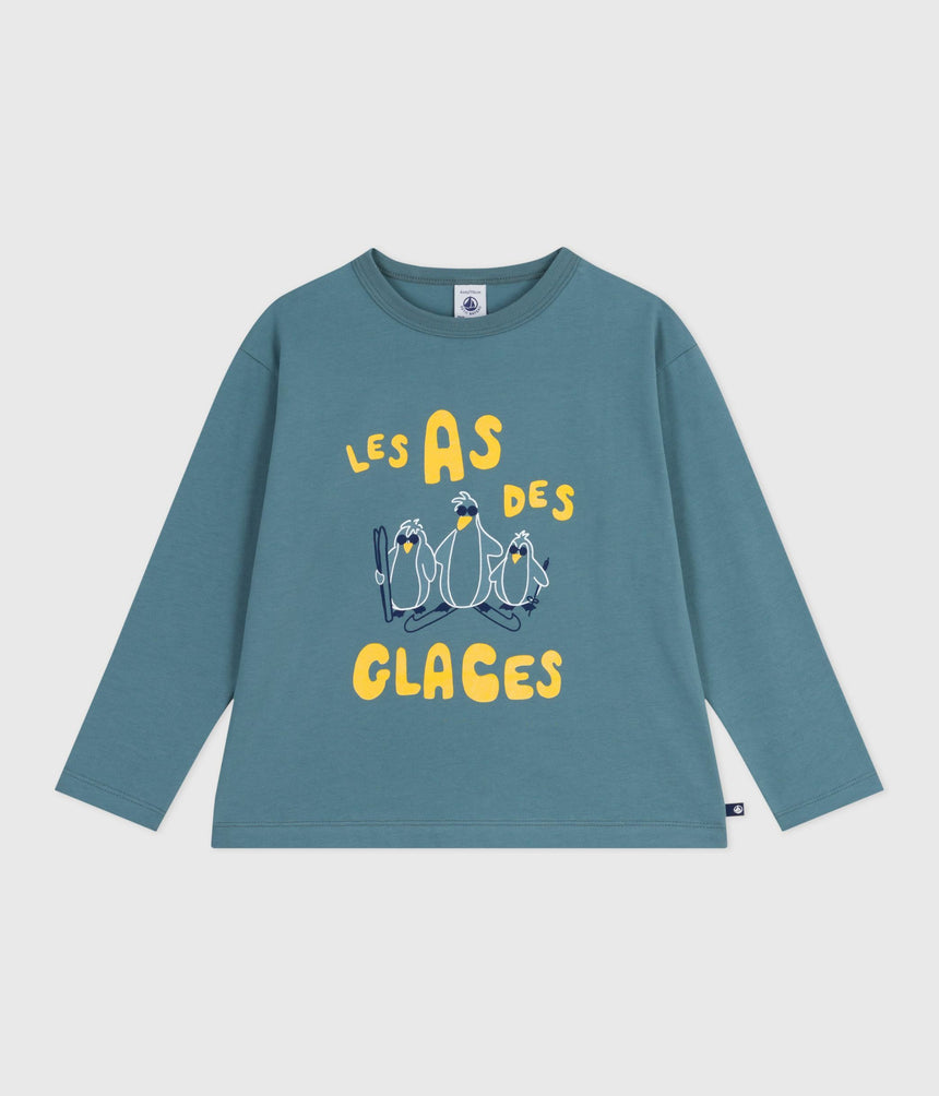 CHILDREN'S LONG-SLEEVED PRINTED COTTON T-SHIRT