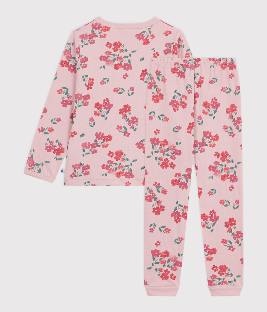 CHILDREN'S FLORAL PRINTED TUBE KNIT PYJAMAS