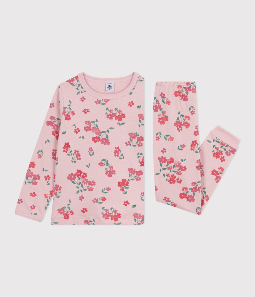 CHILDREN'S FLORAL PRINTED TUBE KNIT PYJAMAS