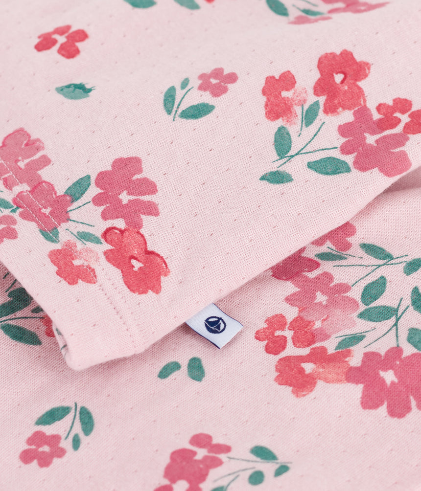 CHILDREN'S FLORAL PRINTED TUBE KNIT PYJAMAS