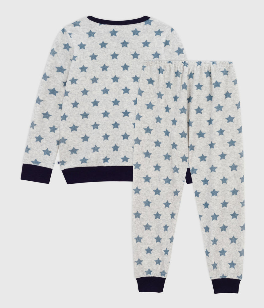 CHILDRENS' STARS PRINT VELOUR PYJAMA