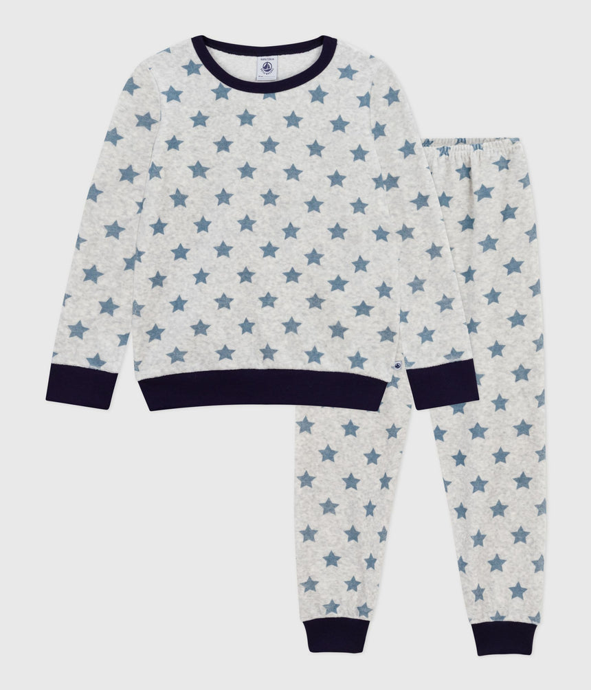 CHILDRENS' STARS PRINT VELOUR PYJAMA