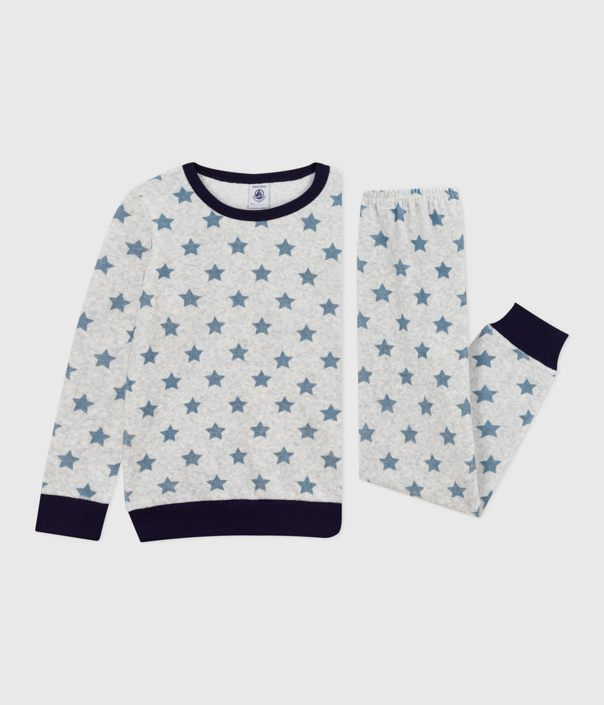 CHILDRENS' STARS PRINT VELOUR PYJAMA