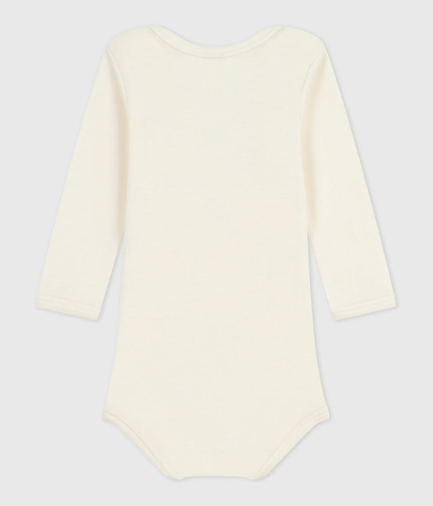 BABIES' LONG-SLEEVED BODY IN WOOL AND COTTON