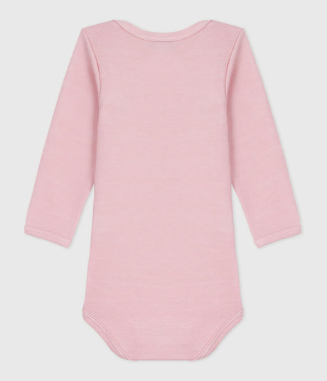 BABIES' LONG-SLEEVED BODY IN WOOL AND COTTON