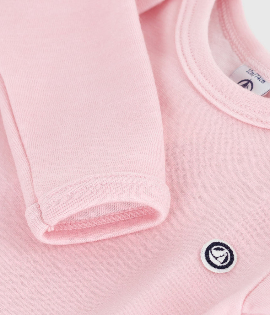BABIES' LONG-SLEEVED BODY IN WOOL AND COTTON