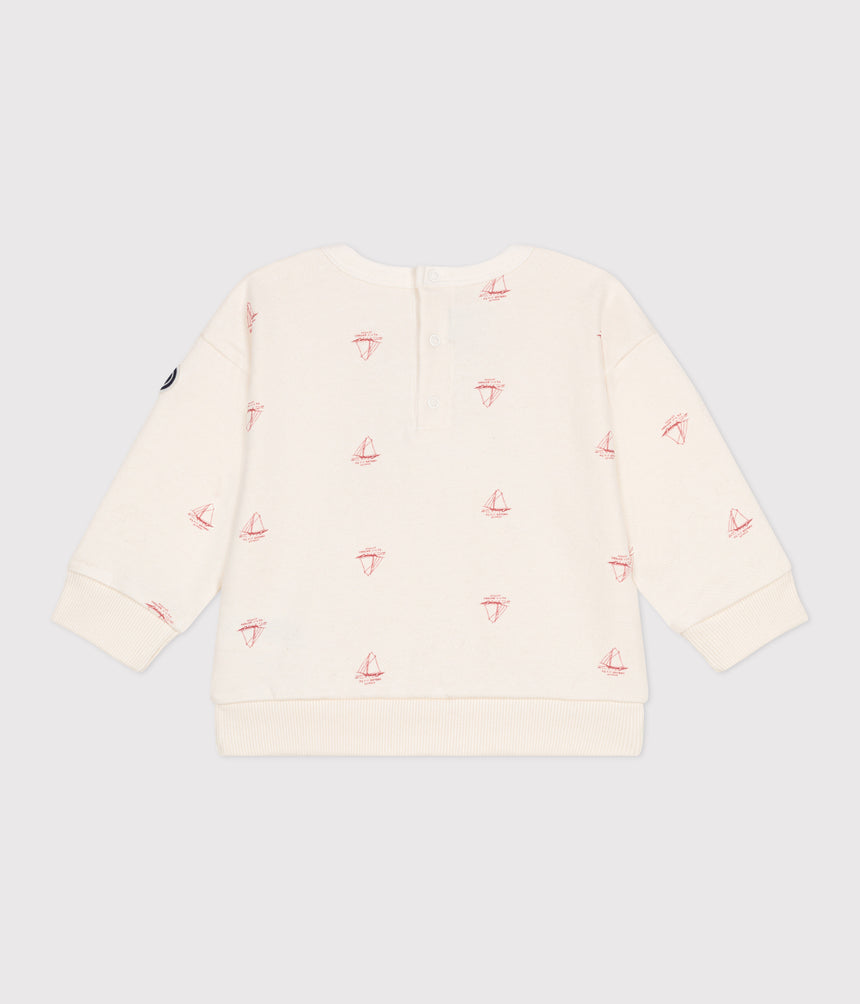 BABIES VINTAGE BOAT PRINTED COTTON SWEATSHIRT