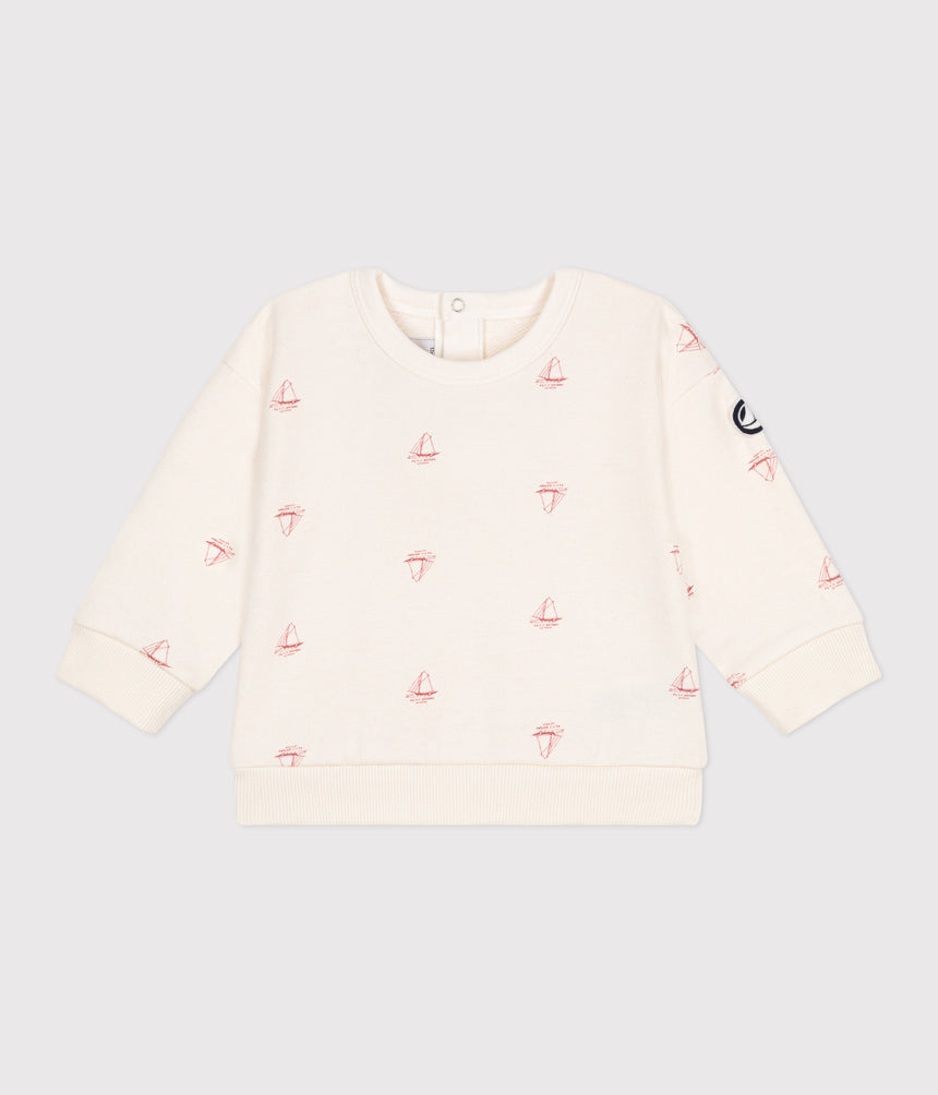 BABIES VINTAGE BOAT PRINTED COTTON SWEATSHIRT