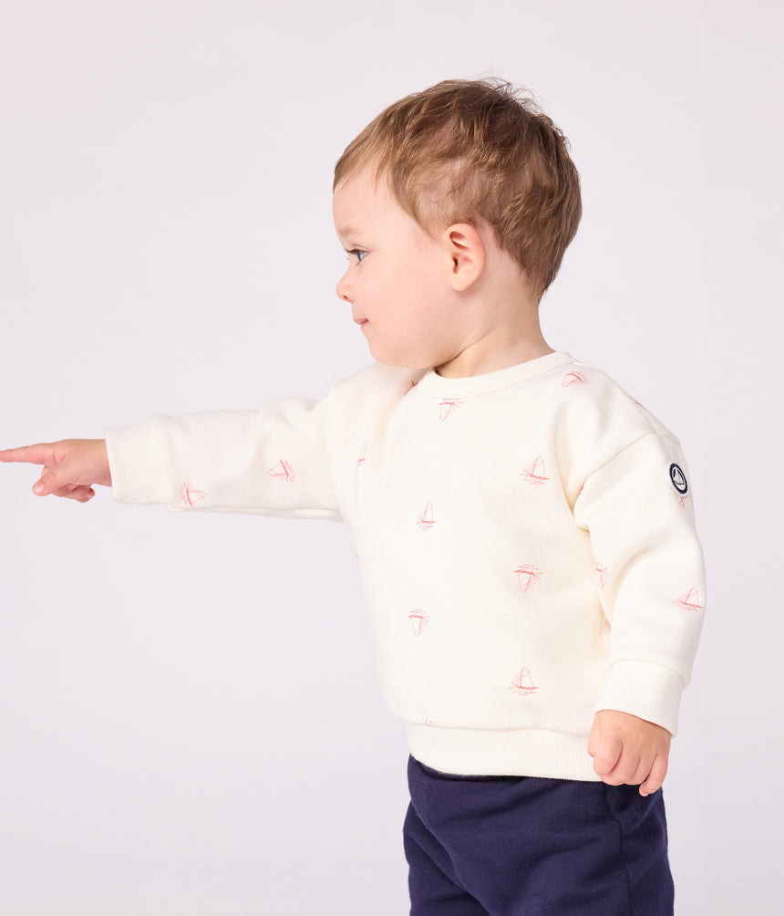 BABIES VINTAGE BOAT PRINTED COTTON SWEATSHIRT