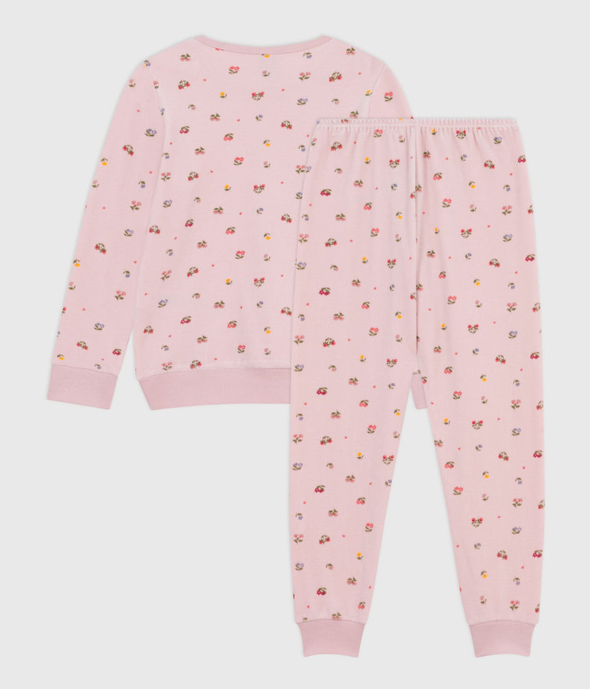 CHILDRENS FLORAL PRINT VELOUR PYJAMAS