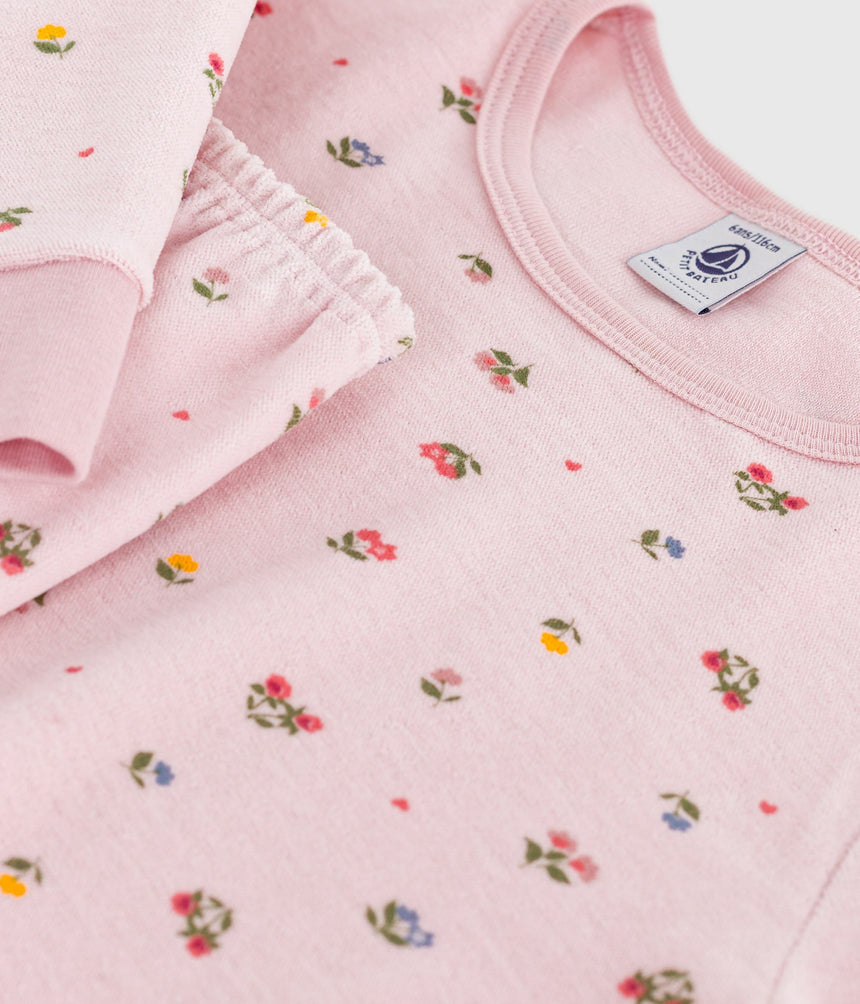 CHILDRENS FLORAL PRINT VELOUR PYJAMAS