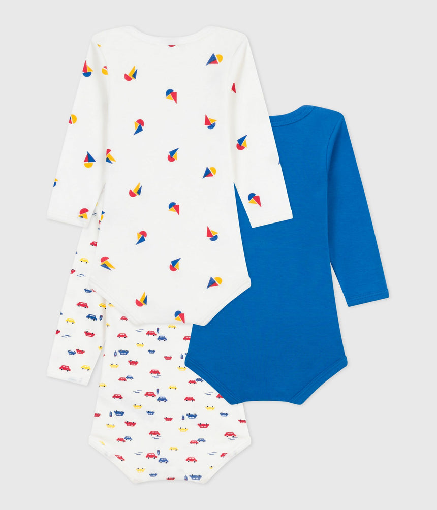 PACK OF LONG-SLEEVED PRINTED COTTON BODIES FOR BABIES