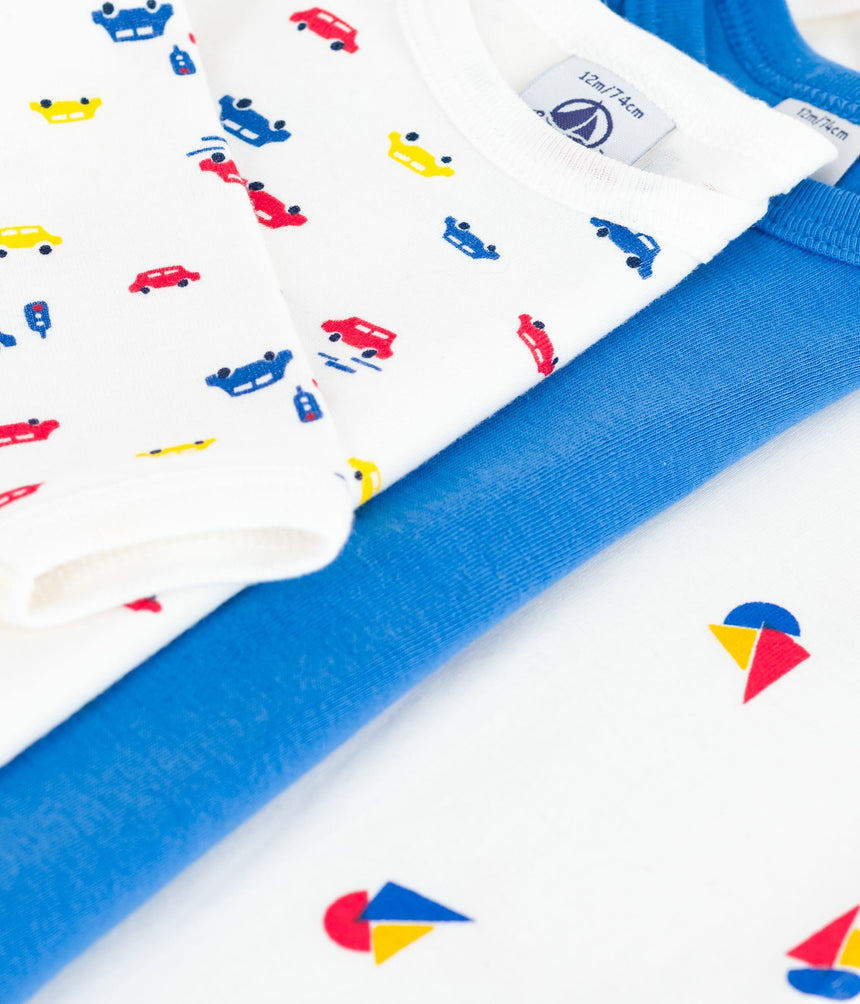 PACK OF LONG-SLEEVED PRINTED COTTON BODIES FOR BABIES
