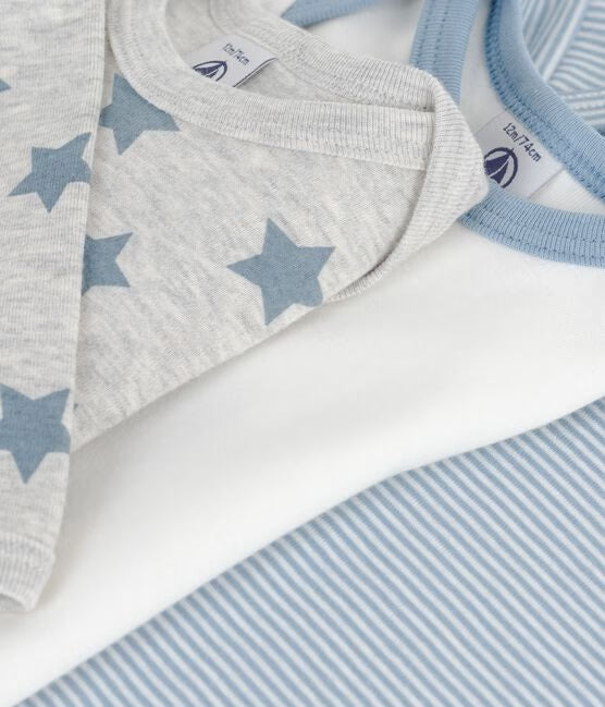 PACK OF BABIES LONG - SLEEVED STAR- PRINT COTTON BODIES