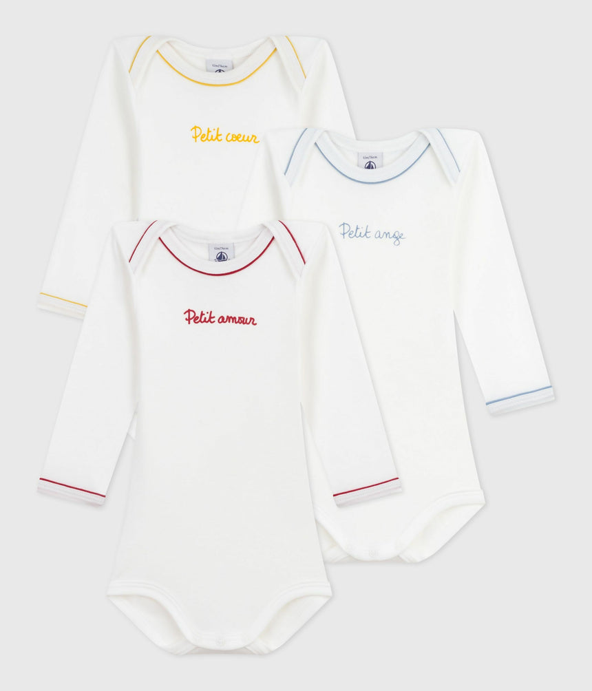 PACK OF BABIES LONG-SLEEVED COTTON BODIES WITH MESSAGES