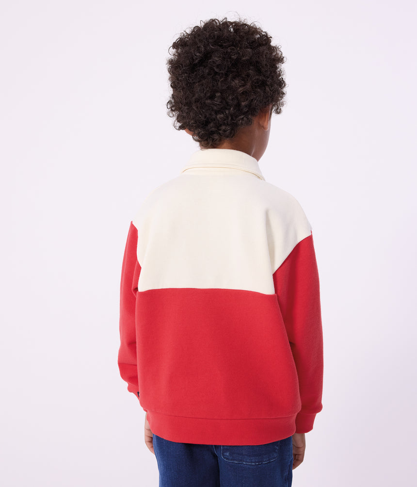 CHILDREN'S POLO-STYLE COTTON SWEATSHIRT