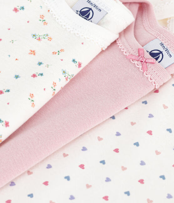 PACK OF BABIES LONG-SLEEVED FLORAL-PRINT COTTON BODIES