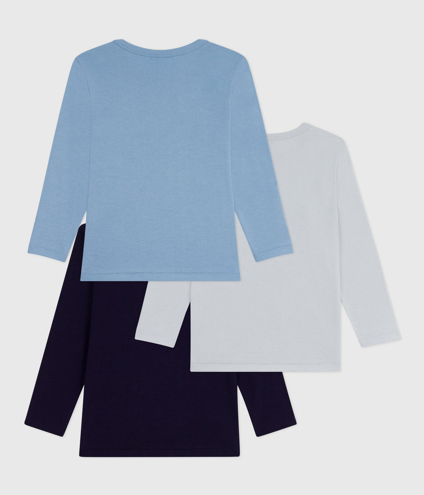 PACK OF CHILDRENS LONG-SLEEVED PLAIN T-SHIRTS