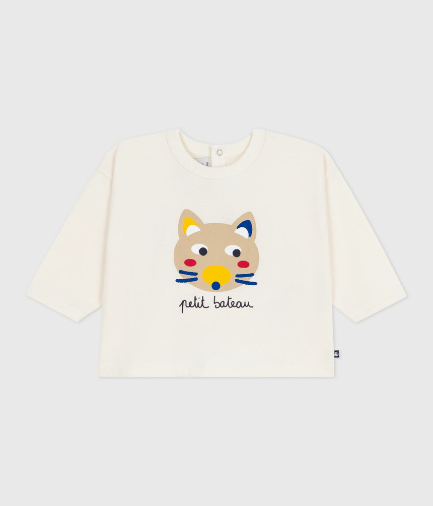 BABIES LONG-SLEEVED T-SHIRT WITH A CAT DESIGN