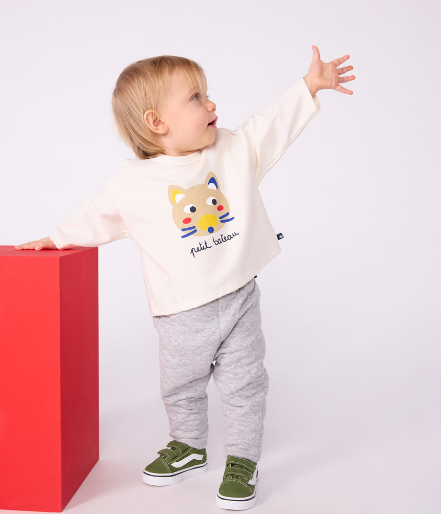 BABIES LONG-SLEEVED T-SHIRT WITH A CAT DESIGN