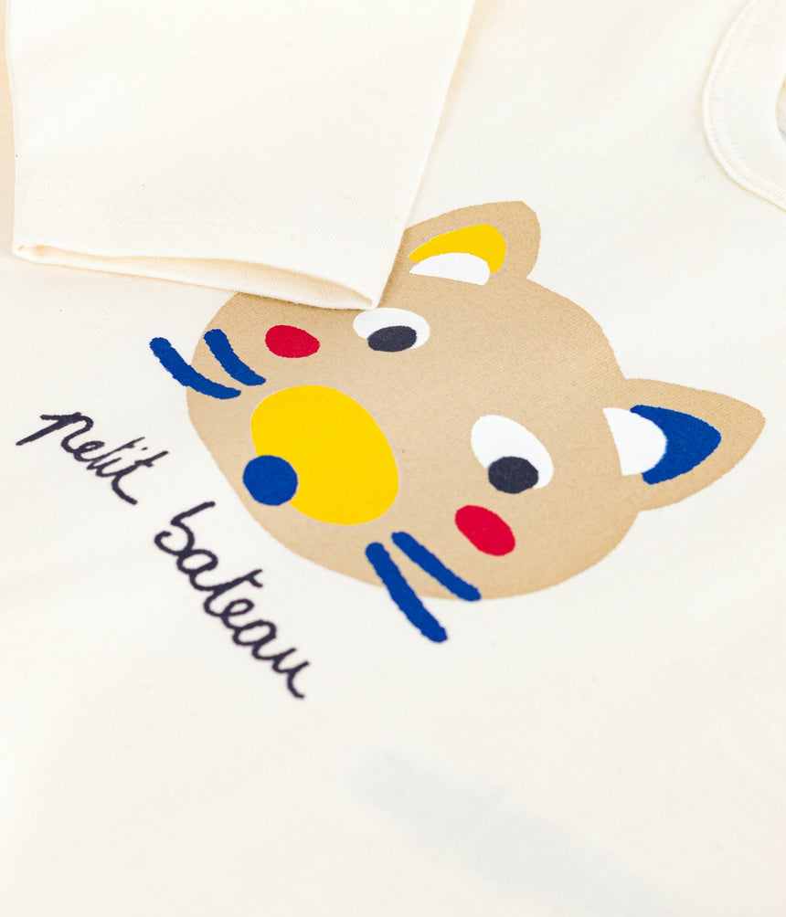 BABIES LONG-SLEEVED T-SHIRT WITH A CAT DESIGN