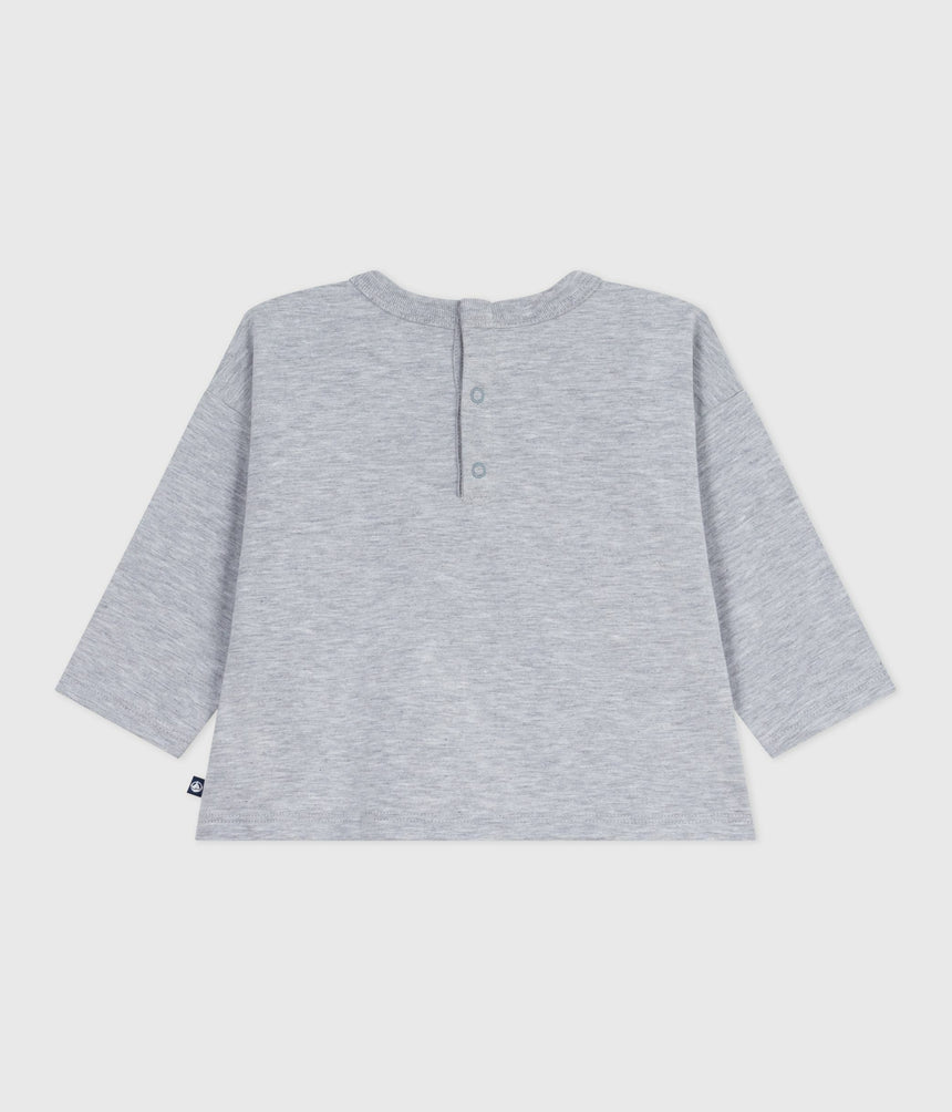 BABIES' LONG SLEEVED T-SHIRT WITH A WHALE DESIGN