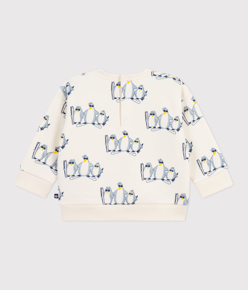 BABIES' PENGUIN-PRINT COTTON SWEATSHIRT
