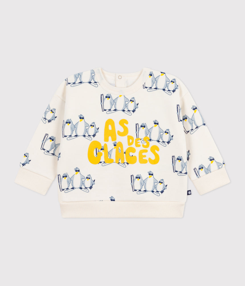 BABIES' PENGUIN-PRINT COTTON SWEATSHIRT