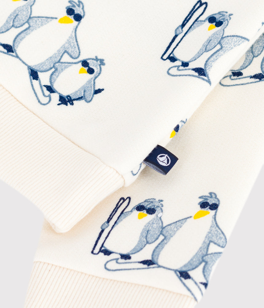 BABIES' PENGUIN-PRINT COTTON SWEATSHIRT