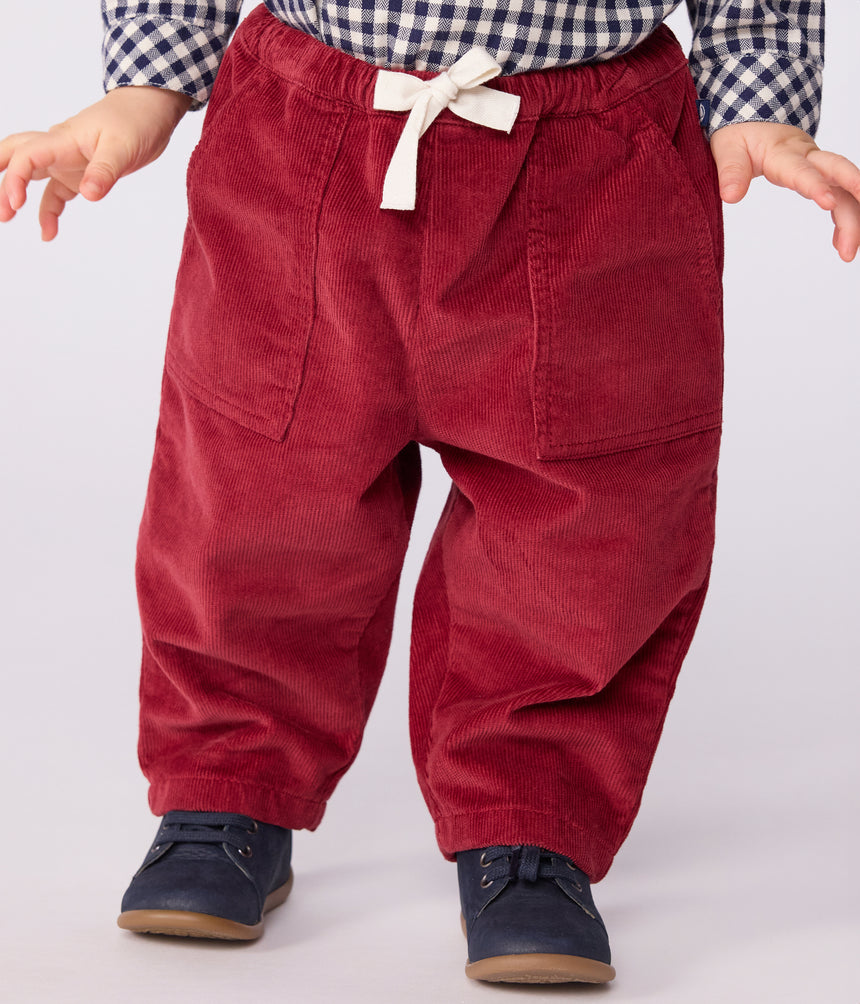 BABIES' PLAIN CORDUROY TROUSERS